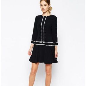 Ted baker drop waist with bow dress size 1UK (US 4)